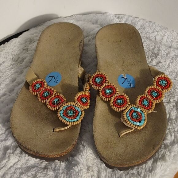 Beaded Woman's Thong Sandals  - Picture 1 of 6